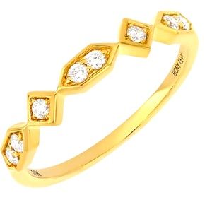 BONY LEVY 18k Yellow Gold Getty Diamond Stacking Ring- .16ctw- SOLD OUT style